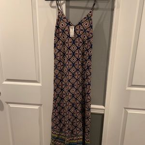 Thin strap ankle length flowy dress